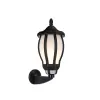 GLOBOSTAR® VERDI 203-0229 Vintage Φωτιστικό Τοίχου - Απλίκα με Ντουί 1 x E27 AC 220-240V IP44 - Μαύρο - Μ18 x Π25 x Υ40cm