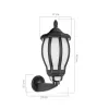 GLOBOSTAR® VERDI 203-0229 Vintage Φωτιστικό Τοίχου - Απλίκα με Ντουί 1 x E27 AC 220-240V IP44 - Μαύρο - Μ18 x Π25 x Υ40cm