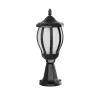 GloboStar® VERDI 203-0231 Vintage Επιδαπέδιο Φωτιστικό Φαναράκι Μονόφωτο 1 x E27 IP44 Μαύρο & Διάφανο Πλαστικό - Μ18 x Π18 x Υ46cm