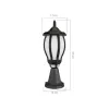 GloboStar® VERDI 203-0231 Vintage Επιδαπέδιο Φωτιστικό Φαναράκι Μονόφωτο 1 x E27 IP44 Μαύρο & Διάφανο Πλαστικό - Μ18 x Π18 x Υ46cm
