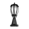 GloboStar® VERDI 203-0231 Vintage Επιδαπέδιο Φωτιστικό Φαναράκι Μονόφωτο 1 x E27 IP44 Μαύρο & Διάφανο Πλαστικό - Μ18 x Π18 x Υ46cm