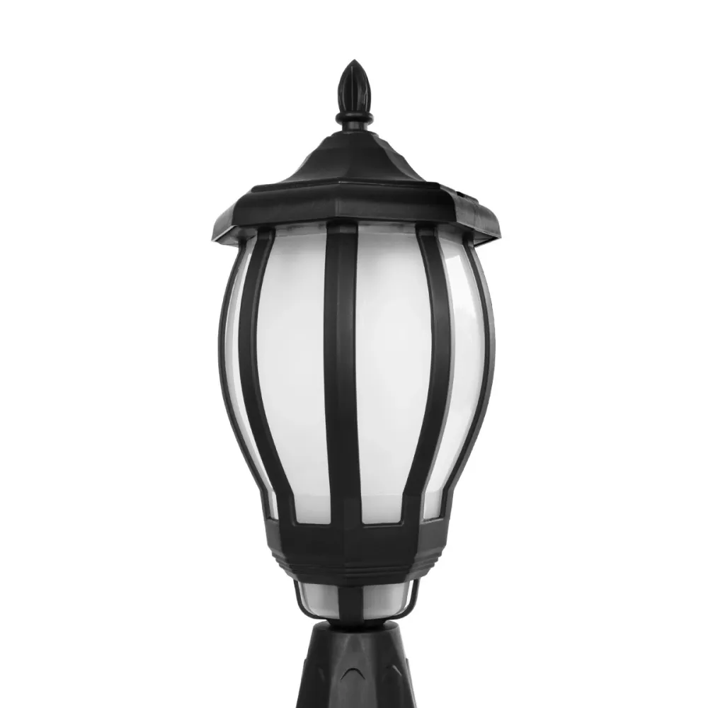 GloboStar® VERDI 203-0231 Vintage Επιδαπέδιο Φωτιστικό Φαναράκι Μονόφωτο 1 x E27 IP44 Μαύρο & Διάφανο Πλαστικό - Μ18 x Π18 x Υ46cm
