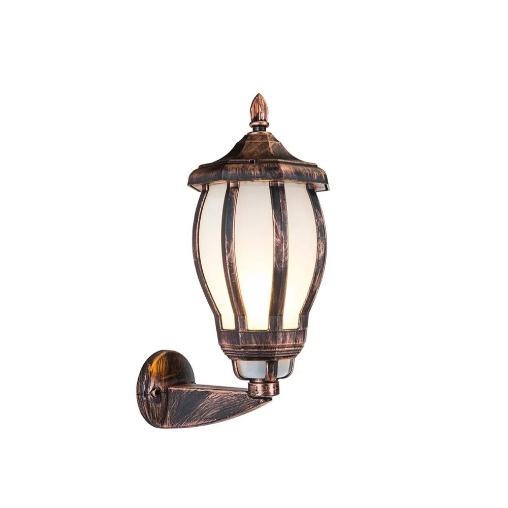 GLOBOSTAR® VERDI 203-0233 Vintage Φωτιστικό Τοίχου - Απλίκα με Ντουί 1 x E27 AC 220-240V IP44 - Χάλκινο - Μ18 x Π25 x Υ40cm