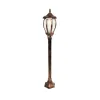 GloboStar® VERDI 203-0236 Vintage Επιδαπέδιο Φωτιστικό Κολωνάκι Κήπου Μονόφωτο 1 x E27 IP44 Χάλκινο & Διάφανο Πλαστικό - Μ17 x Π17 x Υ104cm