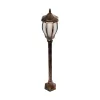 GloboStar® VERDI 203-0236 Vintage Επιδαπέδιο Φωτιστικό Κολωνάκι Κήπου Μονόφωτο 1 x E27 IP44 Χάλκινο & Διάφανο Πλαστικό - Μ17 x Π17 x Υ104cm