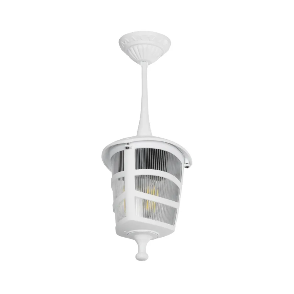 GLOBOSTAR® ZARDIN 203-0237 Vintage Φωτιστικό Οροφής με Ντουί 1 x E27 AC 220-240V IP44 - Λευκό - Μ17 x Π17 x Υ42cm