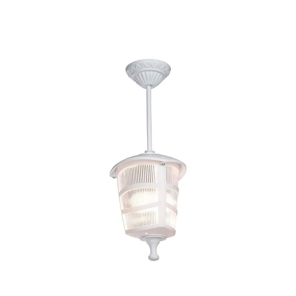 GLOBOSTAR® ZARDIN 203-0237 Vintage Φωτιστικό Οροφής με Ντουί 1 x E27 AC 220-240V IP44 - Λευκό - Μ17 x Π17 x Υ42cm