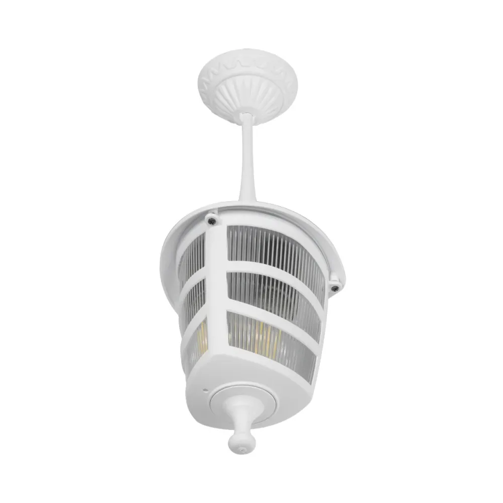 GLOBOSTAR® ZARDIN 203-0237 Vintage Φωτιστικό Οροφής με Ντουί 1 x E27 AC 220-240V IP44 - Λευκό - Μ17 x Π17 x Υ42cm