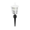GloboStar® ZARDIN 203-0241 Vintage Καρφωτό Φωτιστικό Φαναράκι Μονόφωτο 1 x E27 IP44 Λευκό & Διάφανο Πλαστικό - Μ17 x Π17 x Υ50cm