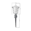 GloboStar® ZARDIN 203-0241 Vintage Καρφωτό Φωτιστικό Φαναράκι Μονόφωτο 1 x E27 IP44 Λευκό & Διάφανο Πλαστικό - Μ17 x Π17 x Υ50cm