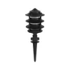 GloboStar® LANTERNA 203-0242 Μοντέρνο Καρφωτό Φωτιστικό Φαναράκι Μονόφωτο 1 x E27 IP44 Μαύρο & Διάφανο Πλαστικό - Μ16 x Π16 x Υ50cm
