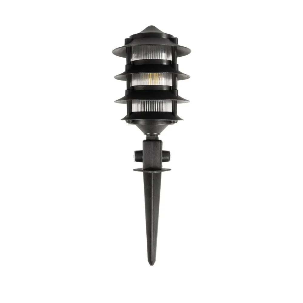 GloboStar® LANTERNA 203-0242 Μοντέρνο Καρφωτό Φωτιστικό Φαναράκι Μονόφωτο 1 x E27 IP44 Μαύρο & Διάφανο Πλαστικό - Μ16 x Π16 x Υ50cm