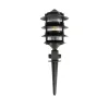GloboStar® LANTERNA 203-0242 Μοντέρνο Καρφωτό Φωτιστικό Φαναράκι Μονόφωτο 1 x E27 IP44 Μαύρο & Διάφανο Πλαστικό - Μ16 x Π16 x Υ50cm