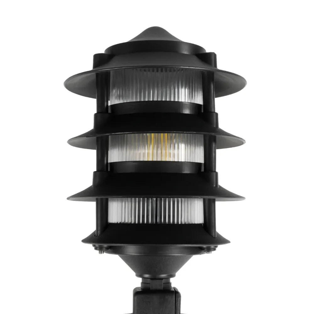 GloboStar® LANTERNA 203-0242 Μοντέρνο Καρφωτό Φωτιστικό Φαναράκι Μονόφωτο 1 x E27 IP44 Μαύρο & Διάφανο Πλαστικό - Μ16 x Π16 x Υ50cm