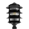 GloboStar® LANTERNA 203-0242 Μοντέρνο Καρφωτό Φωτιστικό Φαναράκι Μονόφωτο 1 x E27 IP44 Μαύρο & Διάφανο Πλαστικό - Μ16 x Π16 x Υ50cm