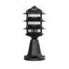 GloboStar® LANTERNA 203-0243 Μοντέρνο Επιδαπέδιο Φωτιστικό Φαναράκι Μονόφωτο 1 x E27 IP44 Μαύρο & Διάφανο Πλαστικό - Μ16 x Π16 x Υ35cm