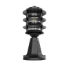 GloboStar® LANTERNA 203-0243 Μοντέρνο Επιδαπέδιο Φωτιστικό Φαναράκι Μονόφωτο 1 x E27 IP44 Μαύρο & Διάφανο Πλαστικό - Μ16 x Π16 x Υ35cm