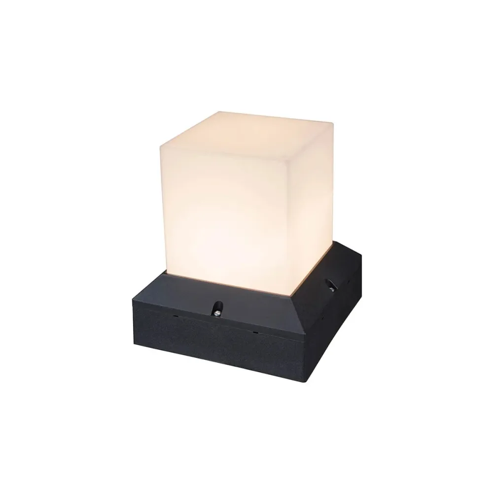ΠΡΟΣΦΟΡΑ GloboStar® CUBIX 203-0245 Μοντέρνο Επιδαπέδιο Φωτιστικό Μονόφωτο 1 x E27 IP44 Μαύρο Πλαστικό - Μ22.5 x Π22.5 x Υ25cm