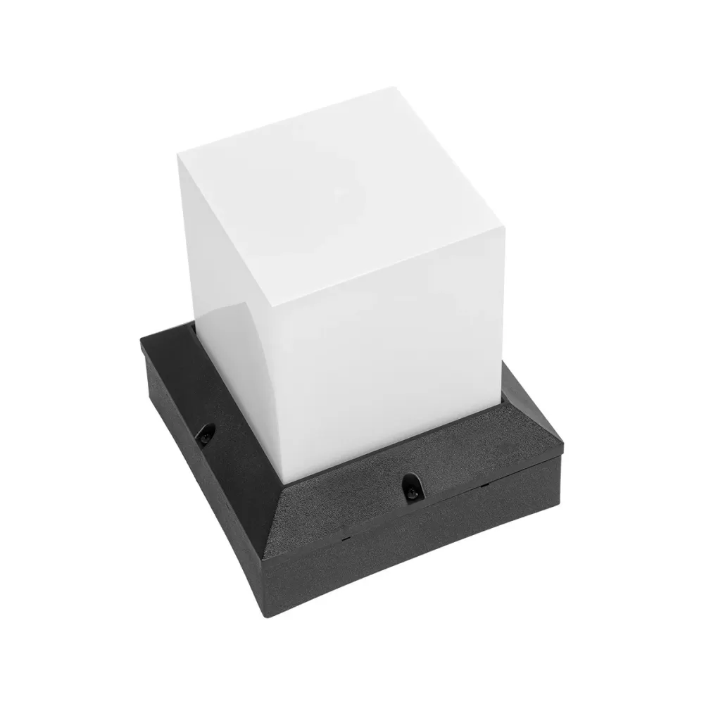 ΠΡΟΣΦΟΡΑ GloboStar® CUBIX 203-0245 Μοντέρνο Επιδαπέδιο Φωτιστικό Μονόφωτο 1 x E27 IP44 Μαύρο Πλαστικό - Μ22.5 x Π22.5 x Υ25cm