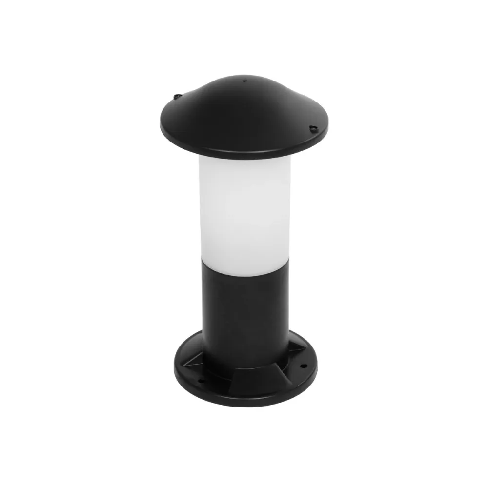 GloboStar® GARDENIO 203-0246 Μοντέρνο Επιδαπέδιο Φωτιστικό Κολωνάκι Κήπου Μονόφωτο 1 x E27 IP44 Μαύρο Πλαστικό - Μ17 x Π17 x Υ32cm