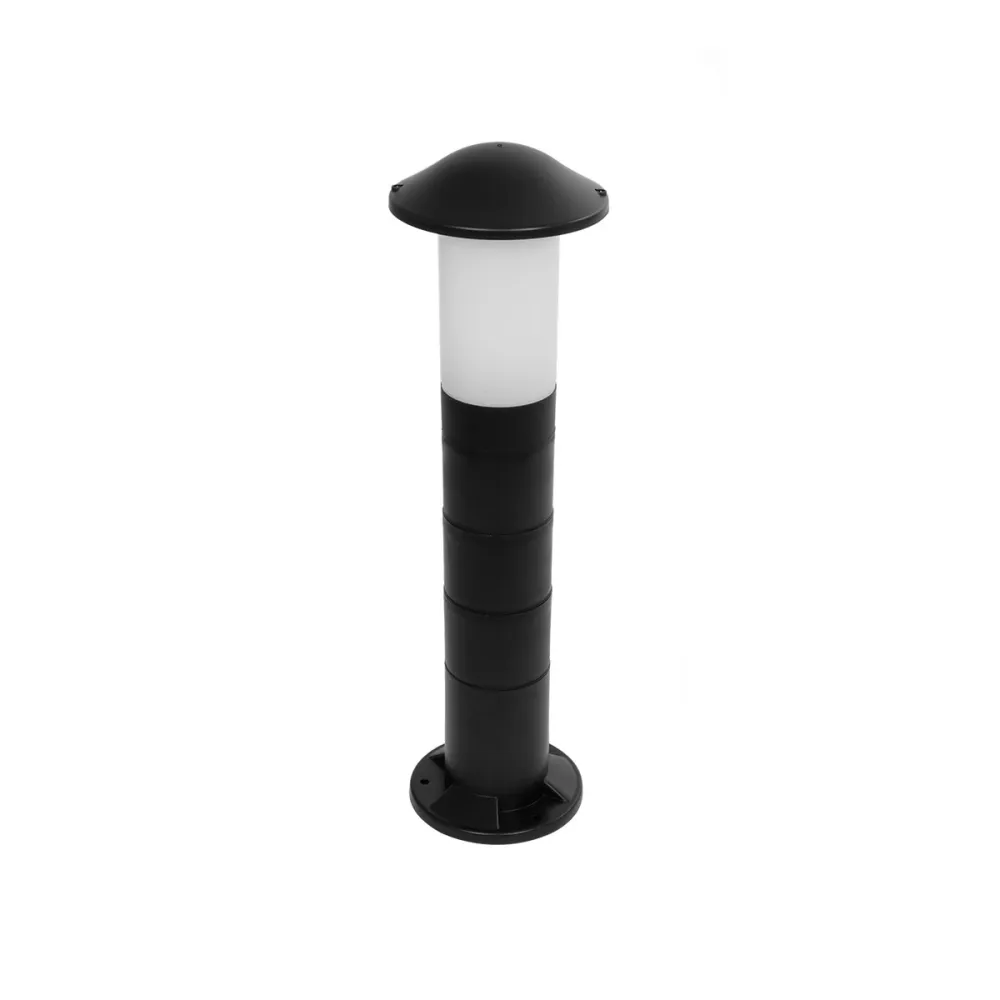GloboStar® GARDENIO 203-0248 Μοντέρνο Επιδαπέδιο Φωτιστικό Κολωνάκι Κήπου Μονόφωτο 1 x E27 IP44 Μαύρο Πλαστικό - Μ17 x Π17 x Υ58cm