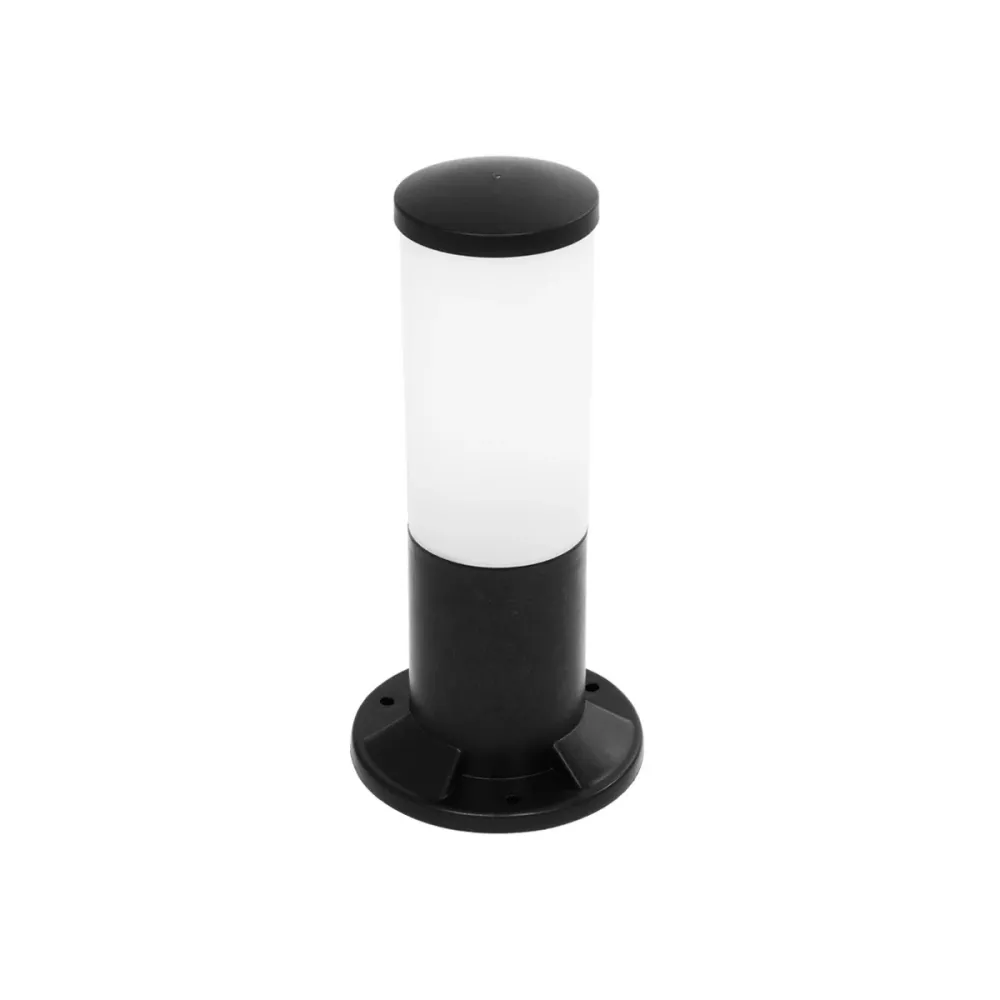 GloboStar® GARDENIO 203-0249 Μοντέρνο Επιδαπέδιο Φωτιστικό Κολωνάκι Κήπου Μονόφωτο 1 x E27 IP44 Μαύρο Πλαστικό - Μ15 x Π15 x Υ31cm