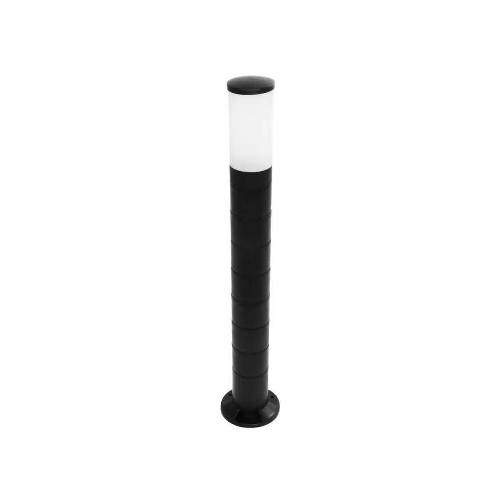 GloboStar® GARDENIO 203-0250 Μοντέρνο Επιδαπέδιο Φωτιστικό Κολωνάκι Κήπου Μονόφωτο 1 x E27 IP44 Μαύρο Πλαστικό - Μ15 x Π15 x Υ85cm