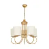 GLOBOSTAR® TRITON 203-0254 Vintage Κρεμαστό Φωτιστικό Οροφής με Ντουί 5 x E27 AC 220-240V IP20 - Χρυσό & Μπεζ - Μ50 x Π50 x Υ48cm