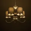 GLOBOSTAR® TRITON 203-0255 Vintage Κρεμαστό Φωτιστικό Οροφής με Ντουί 5 x E27 AC 220-240V IP20 - Ασημί & Γκρι - Μ50 x Π50 x Υ48cm