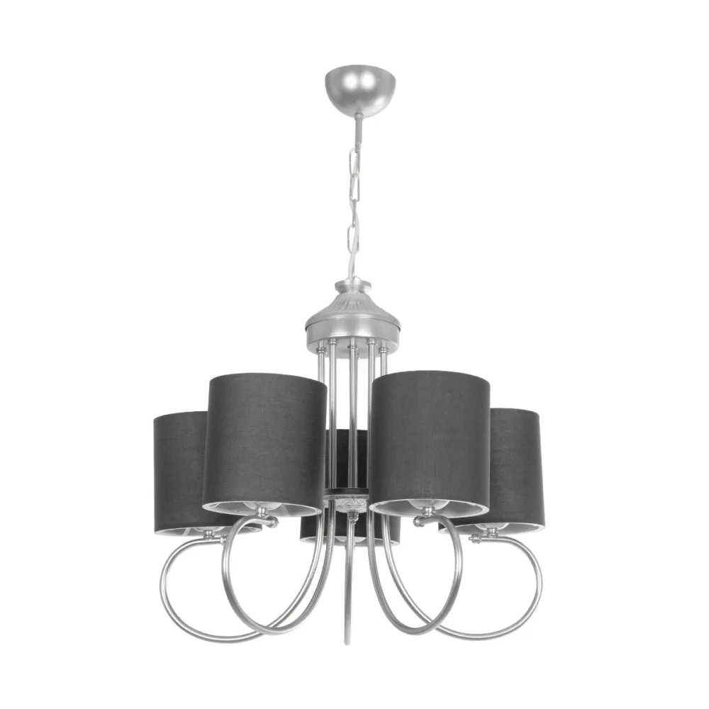 GLOBOSTAR® TRITON 203-0255 Vintage Κρεμαστό Φωτιστικό Οροφής με Ντουί 5 x E27 AC 220-240V IP20 - Ασημί & Γκρι - Μ50 x Π50 x Υ48cm