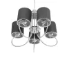 GLOBOSTAR® TRITON 203-0255 Vintage Κρεμαστό Φωτιστικό Οροφής με Ντουί 5 x E27 AC 220-240V IP20 - Ασημί & Γκρι - Μ50 x Π50 x Υ48cm