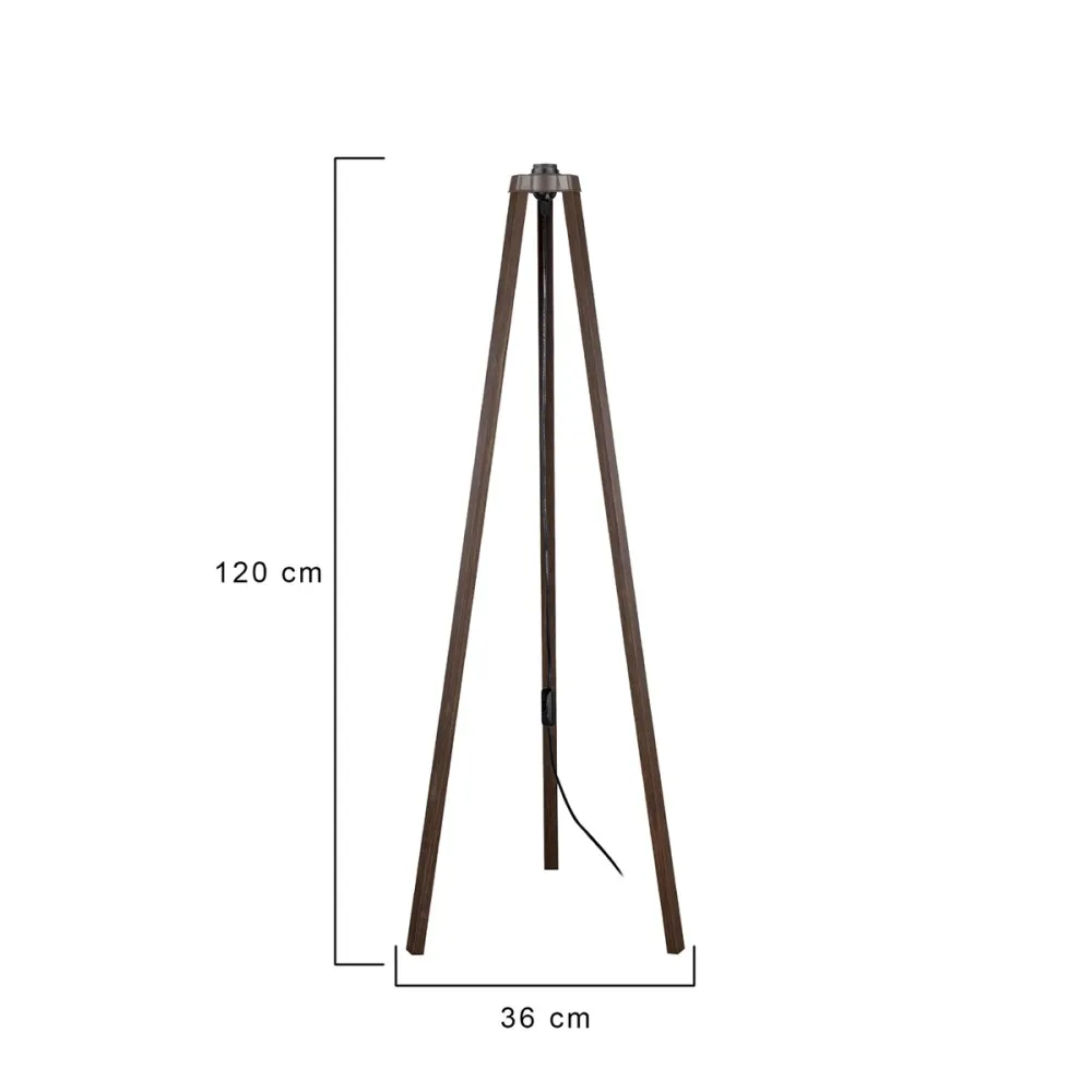 GLOBOSTAR® TRIPOD 203-0257 Μοντέρνο Επιδαπέδιο Φωτιστικό με Ντουί 1 x E27 AC 220-240V IP20 - Καφέ - Μ38 x Π38 x Υ120cm