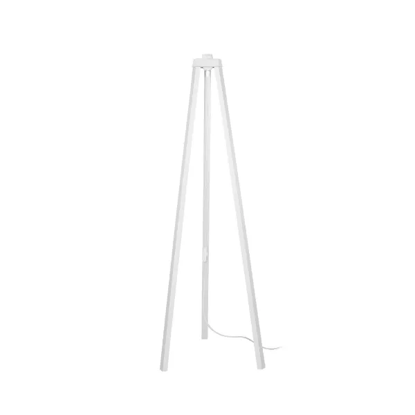 GloboStar® TRIPOD 203-0259 Μοντέρνο Επιδαπέδιο Φωτιστικό Μονόφωτο 1 x E27 IP20 Λευκό Ξύλο - Μ38 x Π38 x Υ120cm
