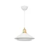 GLOBOSTAR® FERRO 203-0268 Μοντέρνο Κρεμαστό Φωτιστικό Οροφής με Ντουί 1 x E27 AC 220-240V IP20 - Λευκό & Χρυσό - Μ30 x Π30 x Υ19cm