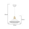 GLOBOSTAR® FERRO 203-0268 Μοντέρνο Κρεμαστό Φωτιστικό Οροφής με Ντουί 1 x E27 AC 220-240V IP20 - Λευκό & Χρυσό - Μ30 x Π30 x Υ19cm