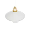 GLOBOSTAR® FERRO 203-0268 Μοντέρνο Κρεμαστό Φωτιστικό Οροφής με Ντουί 1 x E27 AC 220-240V IP20 - Λευκό & Χρυσό - Μ30 x Π30 x Υ19cm