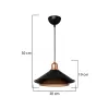GLOBOSTAR® FERRO 203-0269 Μοντέρνο Κρεμαστό Φωτιστικό Οροφής με Ντουί 1 x E27 AC 220-240V IP20 - Μαύρο & Χάλκινο - Μ30 x Π30 x Υ19cm