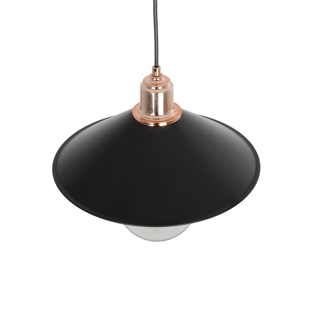 GLOBOSTAR® FERRO 203-0269 Μοντέρνο Κρεμαστό Φωτιστικό Οροφής με Ντουί 1 x E27 AC 220-240V IP20 - Μαύρο & Χάλκινο - Μ30 x Π30 x Υ19cm