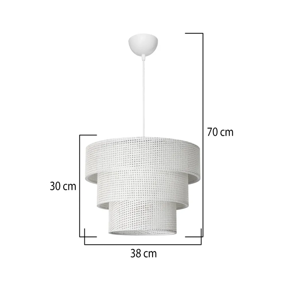 GLOBOSTAR® LEVEL 203-0275 Μοντέρνο Κρεμαστό Φωτιστικό Οροφής με Ντουί 1 x E27 AC 220-240V IP20 - Λευκό - Μ38 x Π38 x Υ30cm
