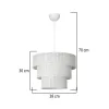 GLOBOSTAR® LEVEL 203-0275 Μοντέρνο Κρεμαστό Φωτιστικό Οροφής με Ντουί 1 x E27 AC 220-240V IP20 - Λευκό - Μ38 x Π38 x Υ30cm
