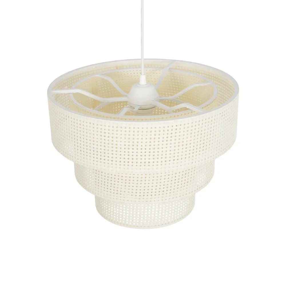 GLOBOSTAR® LEVEL 203-0275 Μοντέρνο Κρεμαστό Φωτιστικό Οροφής με Ντουί 1 x E27 AC 220-240V IP20 - Λευκό - Μ38 x Π38 x Υ30cm