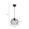 GLOBOSTAR® VORTEX 203-0277 Μοντέρνο Κρεμαστό Φωτιστικό Οροφής με Ντουί 1 x E27 AC 220-240V IP20 - Μαύρο - Μ23.5 x Π23.5 x Υ20cm