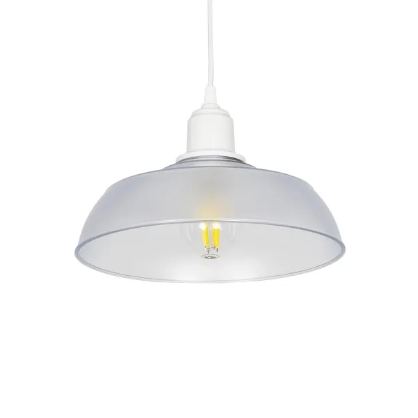 GLOBOSTAR® LOAN 203-0286 Μοντέρνο Κρεμαστό Φωτιστικό Οροφής με Ντουί 1 x E27 AC 220-240V IP20 - Λευκό Δίαφανο - Μ25.5 x Π25.5 x Υ17cm