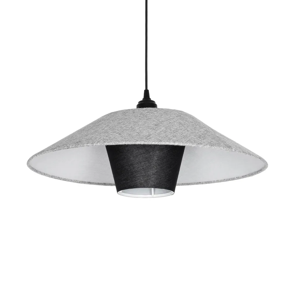 GLOBOSTAR® STORM 203-0292 Μοντέρνο Κρεμαστό Φωτιστικό Οροφής με Ντουί 1 x E27 AC 220-240V IP20 - Μαύρο & Γκρί  - Μ50 x Π50 x Υ24cm