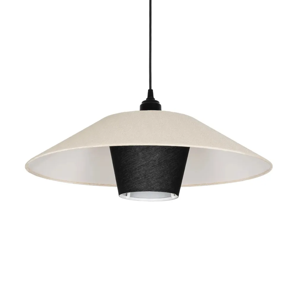 GLOBOSTAR® STORM 203-0293 Μοντέρνο Κρεμαστό Φωτιστικό Οροφής με Ντουί 1 x E27 AC 220-240V IP20 - Μαύρο &  Λευκό - Μ50 x Π50 x Υ24cm