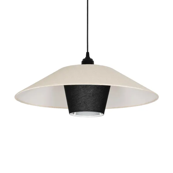 GLOBOSTAR® STORM 203-0293 Μοντέρνο Κρεμαστό Φωτιστικό Οροφής με Ντουί 1 x E27 AC 220-240V IP20 - Μαύρο &  Λευκό - Μ50 x Π50 x Υ24cm