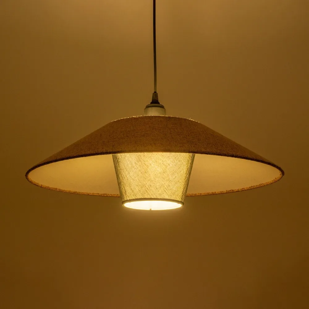 GLOBOSTAR® STORM 203-0294 Μοντέρνο Κρεμαστό Φωτιστικό Οροφής με Ντουί 1 x E27 AC 220-240V IP20 - Μαύρο &  Μπεζ - Μ50 x Π50 x Υ24cm