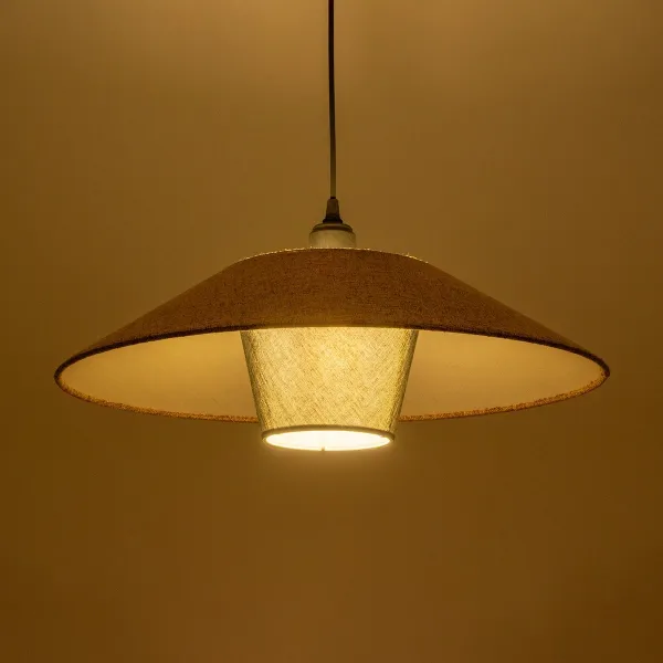 GLOBOSTAR® STORM 203-0294 Μοντέρνο Κρεμαστό Φωτιστικό Οροφής με Ντουί 1 x E27 AC 220-240V IP20 - Μαύρο &  Μπεζ - Μ50 x Π50 x Υ24cm