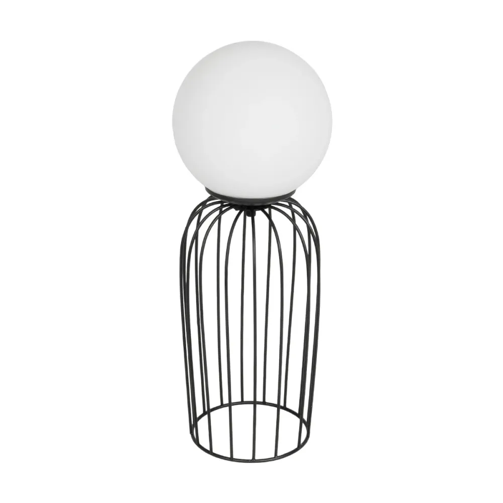 GLOBOSTAR® KAZAF 203-0295 Μοντέρνο Επιτραπέζιο Φωτιστικό Πορτατίφ με Ντουί 1 x E27 AC 220-240V IP20 - Μαύρο & Λευκό - Μ16 x Π16 x Υ40cm