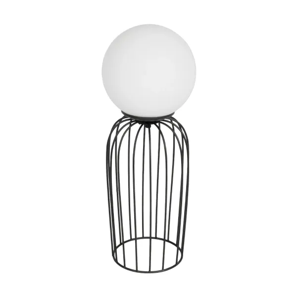 GLOBOSTAR® KAZAF 203-0295 Μοντέρνο Επιτραπέζιο Φωτιστικό Πορτατίφ με Ντουί 1 x E27 AC 220-240V IP20 - Μαύρο & Λευκό - Μ16 x Π16 x Υ40cm